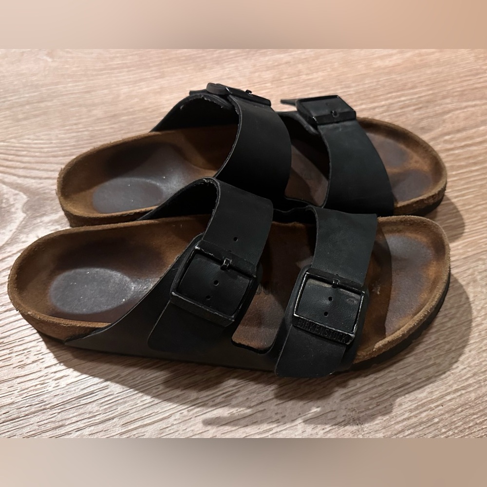 Black Leather Birkenstock Sandals